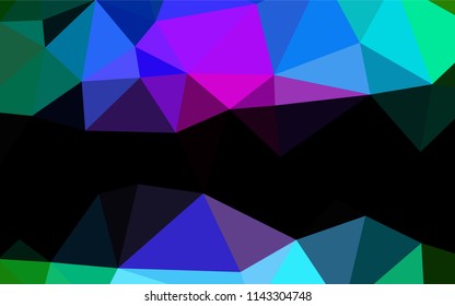 Dark Multicolor, Rainbow vector hexagon mosaic template. An elegant bright illustration with gradient. Triangular pattern for your business design.