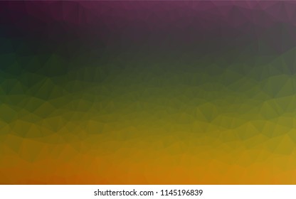 Dark Multicolor, Rainbow vector hexagon mosaic cover. Shining illustration, which consist of triangles. The textured pattern can be used for background.