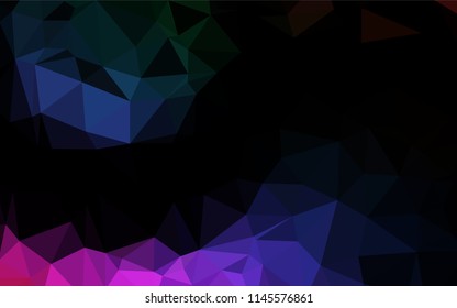 Dark Multicolor, Rainbow vector hexagon mosaic template. A vague abstract illustration with gradient. The best triangular design for your business.