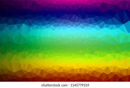 Dark Multicolor, Rainbow vector hexagon mosaic cover. Colorful abstract illustration with gradient. Brand new style for your business design.