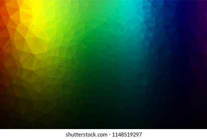 Dark Multicolor, Rainbow vector hexagon mosaic texture. Colorful abstract illustration with gradient. A completely new design for your business.