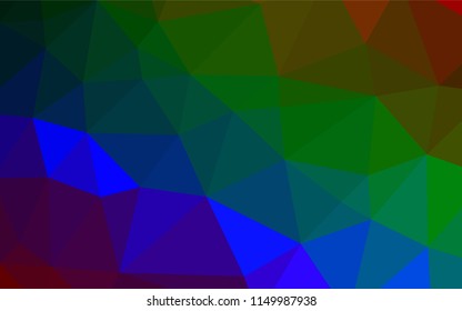 Dark Multicolor, Rainbow vector hexagon mosaic cover. Shining illustration, which consist of triangles. A completely new design for your business.