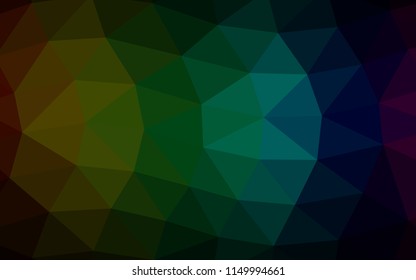 Dark Multicolor, Rainbow vector hexagon mosaic triangle mosaic. An elegant bright illustration with gradient. Brand new style for your business design.