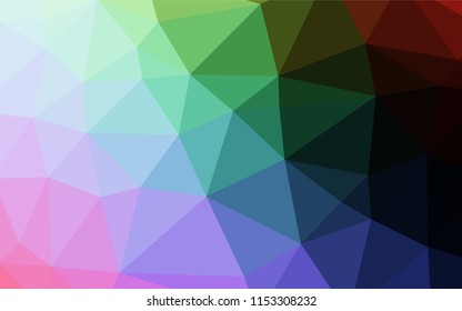 Dark Multicolor, Rainbow vector hexagon mosaic template. Colorful illustration in abstract style with gradient. A completely new design for your business.