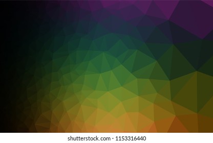 Dark Multicolor, Rainbow vector hexagon mosaic template. Glitter abstract illustration with an elegant design. The elegant pattern can be used as part of a brand book.