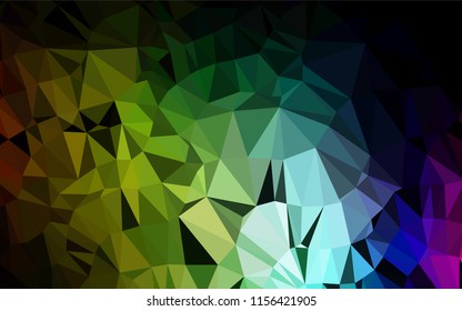 Dark Multicolor, Rainbow vector hexagon mosaic texture. Modern geometrical abstract illustration with gradient. A completely new design for your business.