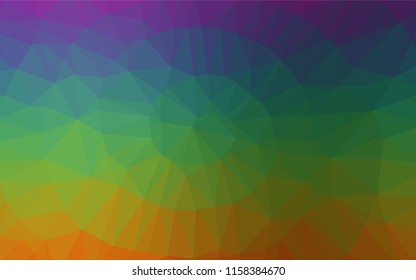 Dark Multicolor, Rainbow vector hexagon mosaic template. Creative geometric illustration in Origami style with gradient. The best triangular design for your business.