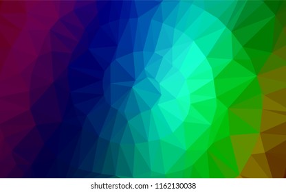 Dark Multicolor, Rainbow vector hexagon mosaic template. Glitter abstract illustration with an elegant design. The textured pattern can be used for background.