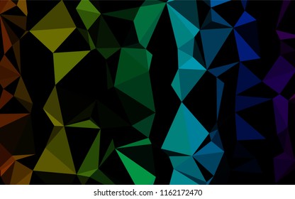 Dark Multicolor, Rainbow vector hexagon mosaic cover. Brand new colored illustration in blurry style with gradient. The textured pattern can be used for background.