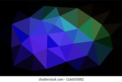 Dark Multicolor, Rainbow vector hexagon mosaic texture. Geometric illustration in Origami style with gradient.  Brand new style for your business design.