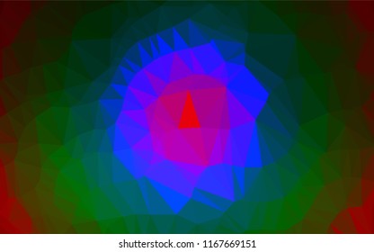 Dark Multicolor, Rainbow vector hexagon mosaic texture. Creative illustration in halftone style with gradient. The elegant pattern can be used as part of a brand book.