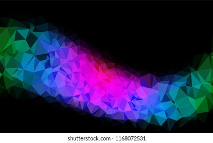 Dark Multicolor, Rainbow vector hexagon mosaic cover. A vague abstract illustration with gradient. A new texture for your design.