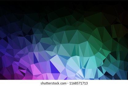 Dark Multicolor, Rainbow vector hexagon mosaic texture. Modern geometrical abstract illustration with gradient. A new texture for your design.