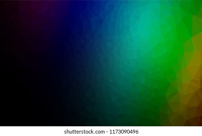 Dark Multicolor, Rainbow vector hexagon mosaic cover. A completely new color illustration in a vague style. Brand new style for your business design.