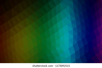 Dark Multicolor, Rainbow vector hexagon mosaic cover. An elegant bright illustration with gradient. The best triangular design for your business.