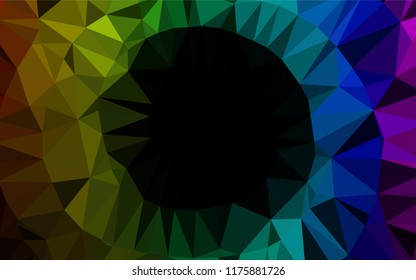 Dark Multicolor, Rainbow vector hexagon mosaic template. Creative illustration in halftone style with gradient. The completely new template can be used for your brand book.