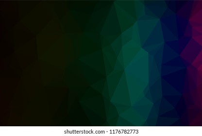 Dark Multicolor, Rainbow vector hexagon mosaic cover. Colorful illustration in abstract style with gradient. The textured pattern can be used for background.