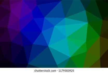 Dark Multicolor, Rainbow vector hexagon mosaic cover. Shining colored illustration in a Brand new style. The textured pattern can be used for background.
