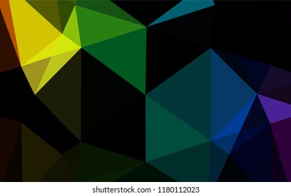 Dark Multicolor, Rainbow vector hexagon mosaic cover. Glitter abstract illustration with an elegant design. A new texture for your design.