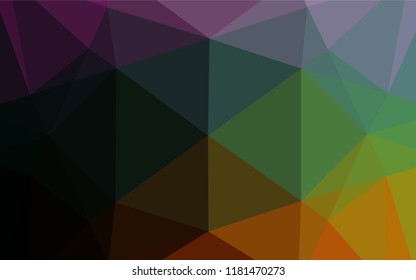 Dark Multicolor, Rainbow vector hexagon mosaic template. A vague abstract illustration with gradient. A new texture for your design.