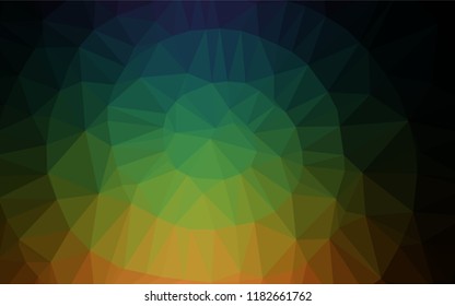 Dark Multicolor, Rainbow vector hexagon mosaic cover. Colorful abstract illustration with gradient. Brand new design for your business.