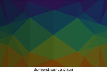 Dark Multicolor, Rainbow vector hexagon mosaic texture. Geometric illustration in Origami style with gradient.  A new texture for your design.