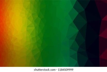 Dark Multicolor, Rainbow vector hexagon mosaic template. Geometric illustration in Origami style with gradient.  A completely new design for your business.
