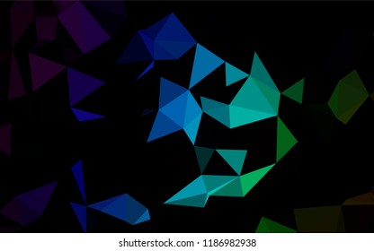 Dark Multicolor, Rainbow vector hexagon mosaic cover. Creative illustration in halftone style with gradient. A completely new template for your business design.