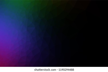 Dark Multicolor, Rainbow vector hexagon mosaic cover. A vague abstract illustration with gradient. The template can be used as a background for cell phones.