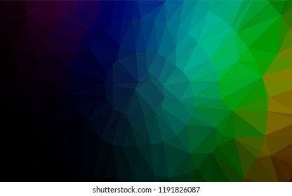 Dark Multicolor, Rainbow vector hexagon mosaic template. Glitter abstract illustration with an elegant design. A new texture for your design.