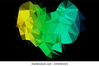 Dark Multicolor, Rainbow vector hexagon mosaic template. Triangular geometric sample with gradient.  The completely new template can be used for your brand book.