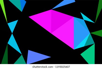 Dark Multicolor, Rainbow vector hexagon mosaic cover. A sample with polygonal shapes. Brand new design for your business.