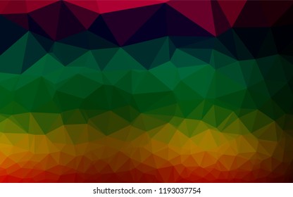 Dark Multicolor, Rainbow vector hexagon mosaic template. Colorful illustration in abstract style with gradient. The elegant pattern can be used as part of a brand book.