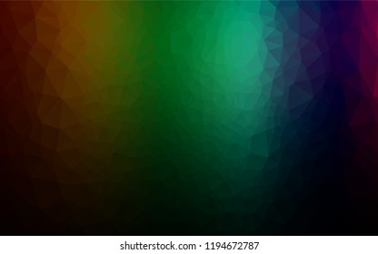 Dark Multicolor, Rainbow vector hexagon mosaic template. Shining colored illustration in a Brand new style. Brand new style for your business design.