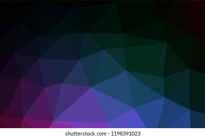Dark Multicolor, Rainbow vector hexagon mosaic texture. Shining illustration, which consist of triangles. The completely new template can be used for your brand book.