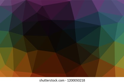 Dark Multicolor, Rainbow vector hexagon mosaic cover. Creative illustration in halftone style with gradient. The best triangular design for your business.