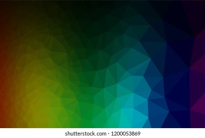 Dark Multicolor, Rainbow vector hexagon mosaic texture. Modern geometrical abstract illustration with gradient. The template can be used as a background for cell phones.