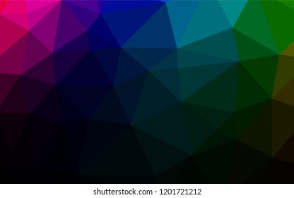 Dark Multicolor, Rainbow vector hexagon mosaic template. Colorful abstract illustration with gradient. The template can be used as a background for cell phones.