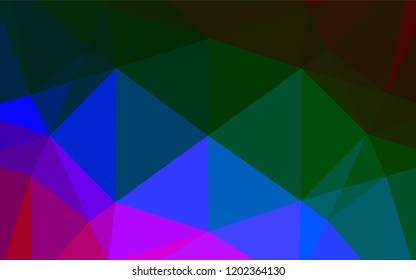 Dark Multicolor, Rainbow vector hexagon mosaic template. Shining colored illustration in a Brand new style. A new texture for your design.