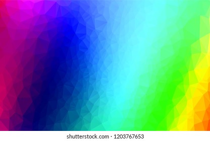 Dark Multicolor, Rainbow vector hexagon mosaic template. A vague abstract illustration with gradient. A completely new template for your business design.