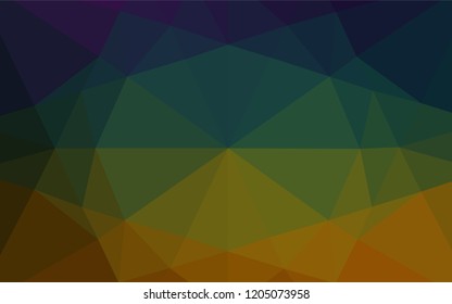Dark Multicolor, Rainbow vector hexagon mosaic cover. Creative illustration in halftone style with gradient. A new texture for your design.