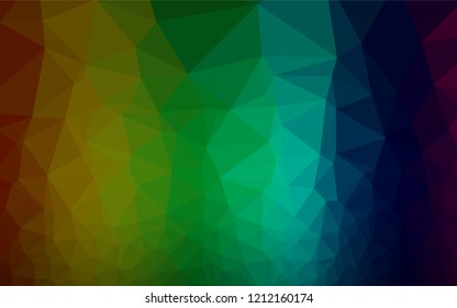 Dark Multicolor, Rainbow vector hexagon mosaic cover. An elegant bright illustration with gradient. Brand new style for your business design.