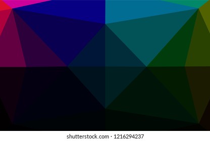 Dark Multicolor, Rainbow vector hexagon mosaic texture. Modern geometrical abstract illustration with gradient. A completely new design for your business.
