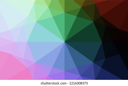 Dark Multicolor, Rainbow vector hexagon mosaic texture. Modern geometrical abstract illustration with gradient. The elegant pattern can be used as part of a brand book.