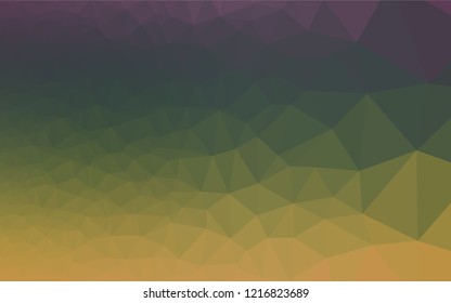 Dark Multicolor, Rainbow vector hexagon mosaic texture. Shining illustration, which consist of triangles. Brand new style for your business design.