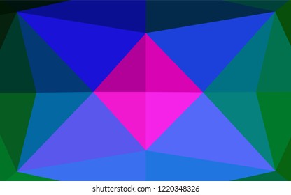 Dark Multicolor, Rainbow vector hexagon mosaic template. Brand new colored illustration in blurry style with gradient. The template can be used as a background for cell phones.