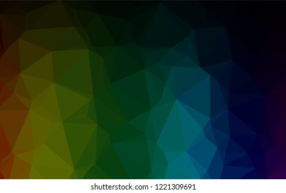 Dark Multicolor, Rainbow vector hexagon mosaic cover. Creative geometric illustration in Origami style with gradient. Brand new design for your business.