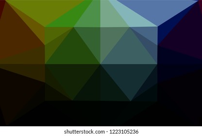 Dark Multicolor, Rainbow vector hexagon mosaic texture. Colorful illustration in abstract style with gradient. The template can be used as a background for cell phones.