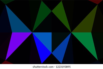 Dark Multicolor, Rainbow vector hexagon mosaic template. Colorful abstract illustration with gradient. A completely new design for your business.