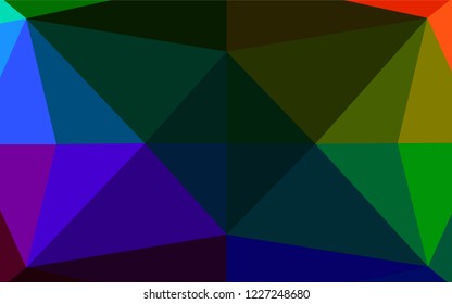 Dark Multicolor, Rainbow vector hexagon mosaic cover. Shining illustration, which consist of triangles. The best triangular design for your business.